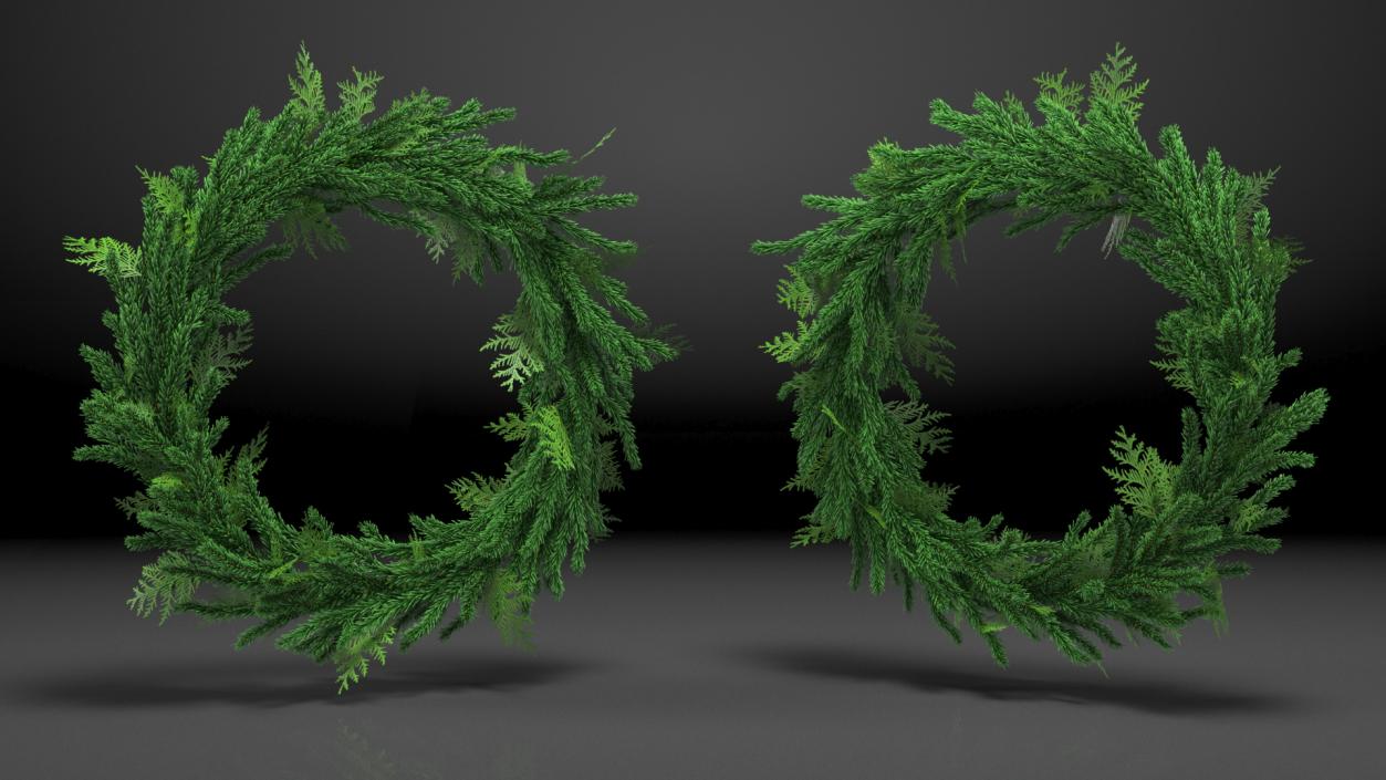 Natural Fir Christmas Wreath Decoration 3D model