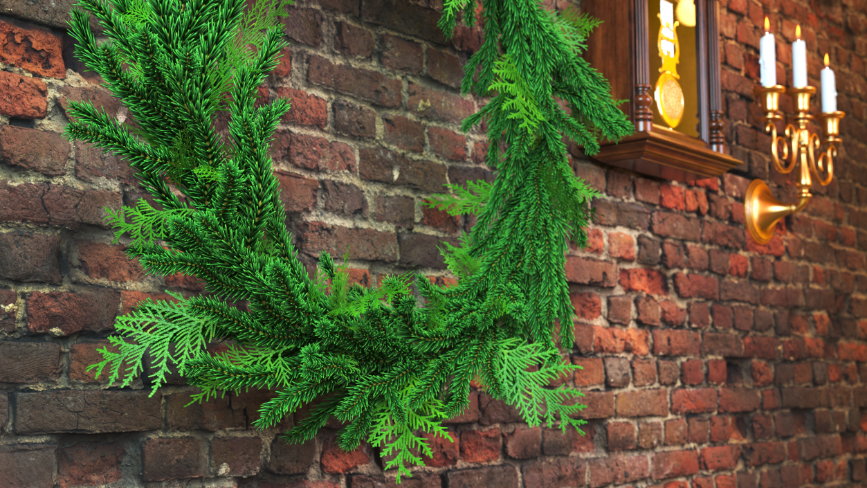 Natural Fir Christmas Wreath Decoration 3D model