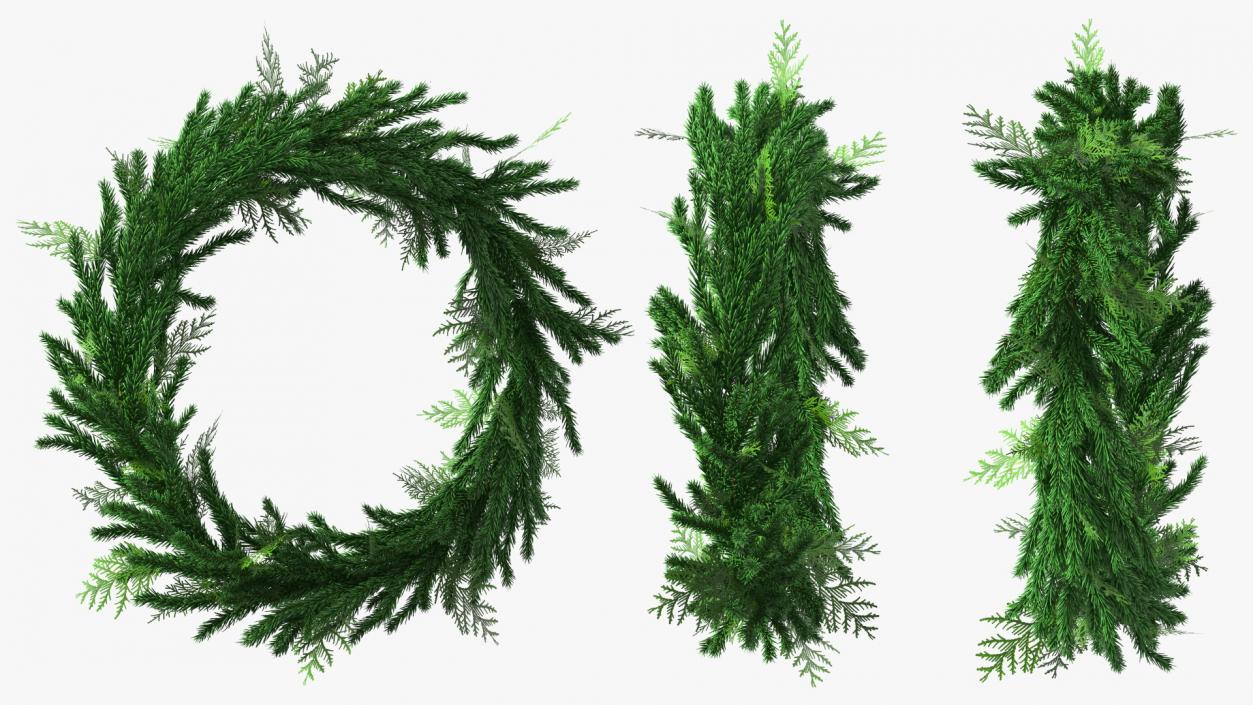 Natural Fir Christmas Wreath Decoration 3D model