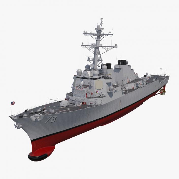 Arleigh Burke Destroyer Porter DDG-78 Rigged 3D model