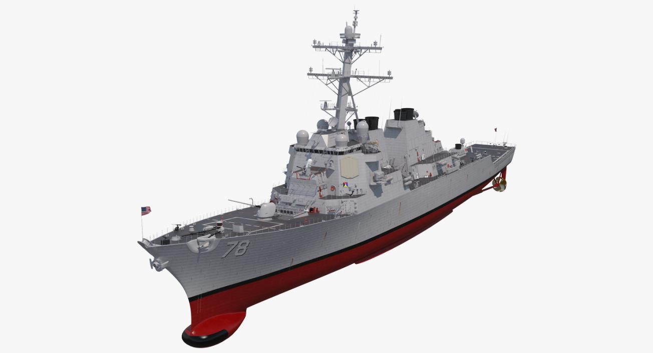 Arleigh Burke Destroyer Porter DDG-78 Rigged 3D model