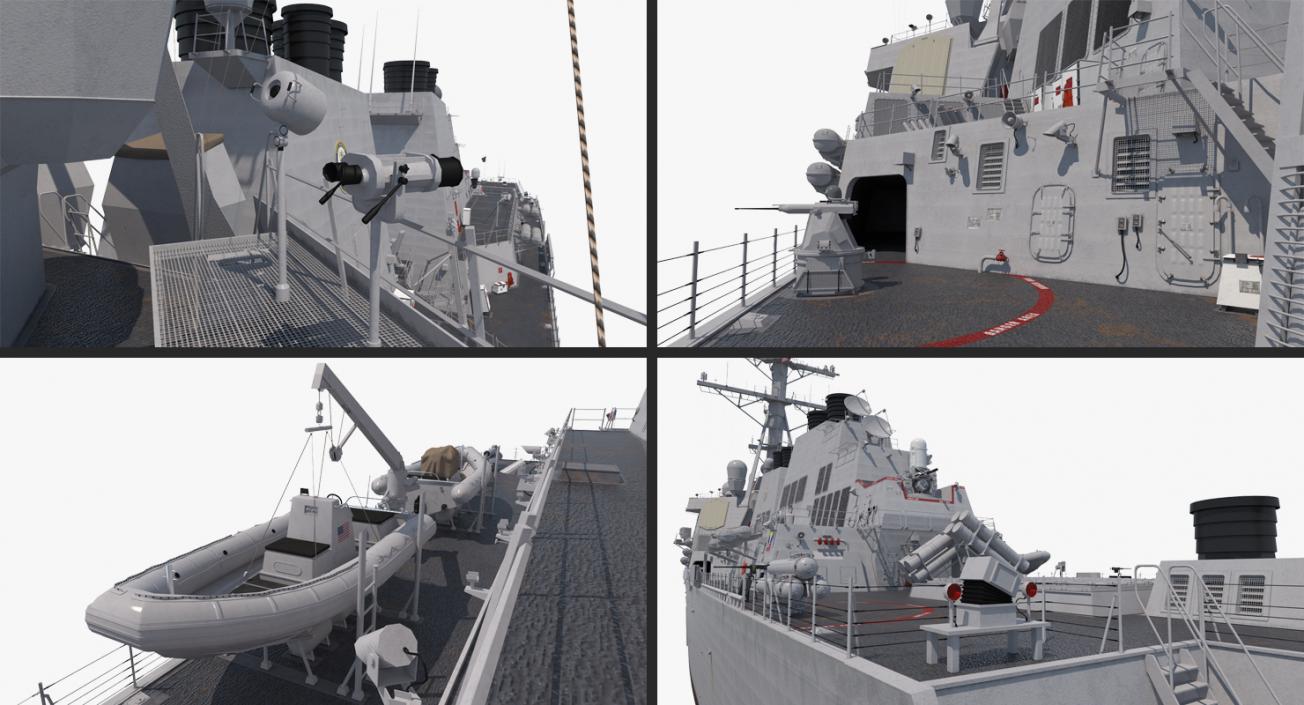 Arleigh Burke Destroyer Porter DDG-78 Rigged 3D model