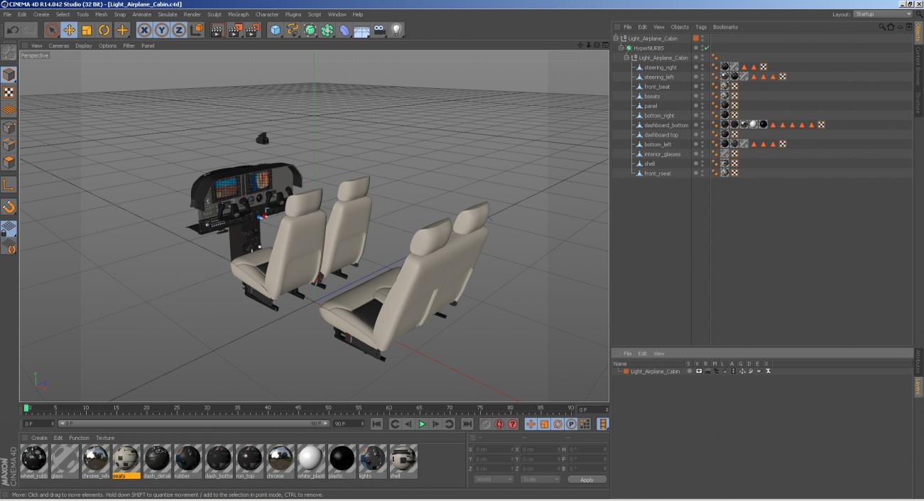 3D model Light Airplane Cabin