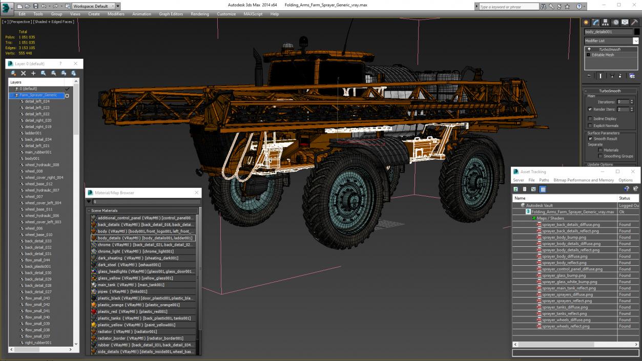 3D Folding Arms Farm Sprayer Generic model