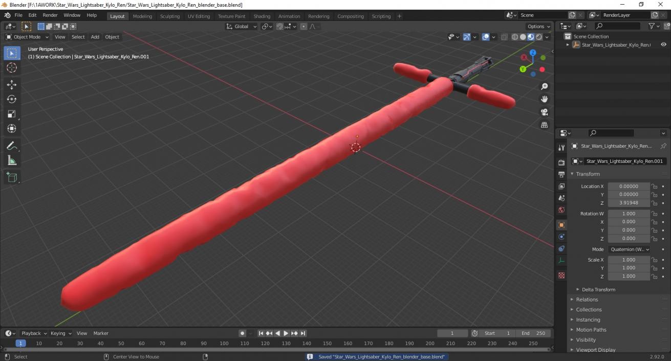 Star Wars Lightsaber Kylo Ren 3D model