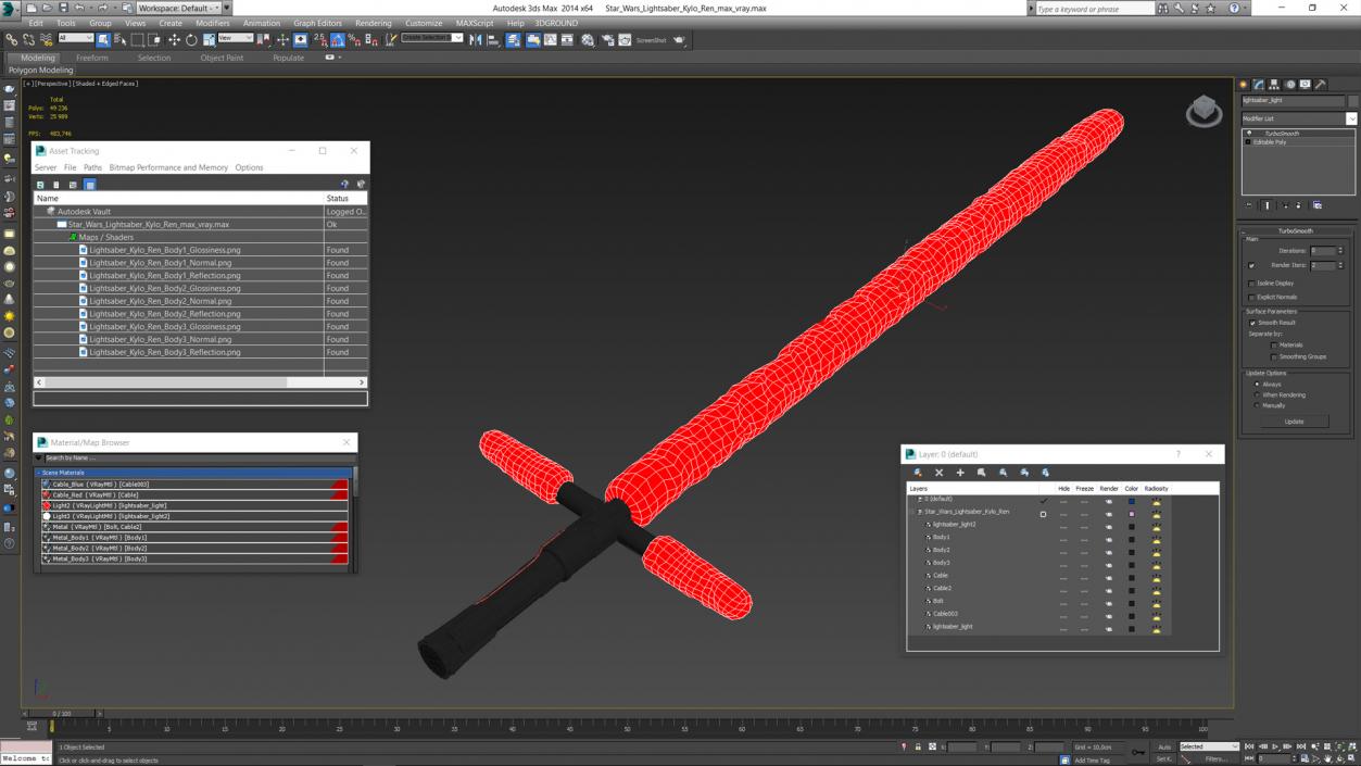 Star Wars Lightsaber Kylo Ren 3D model