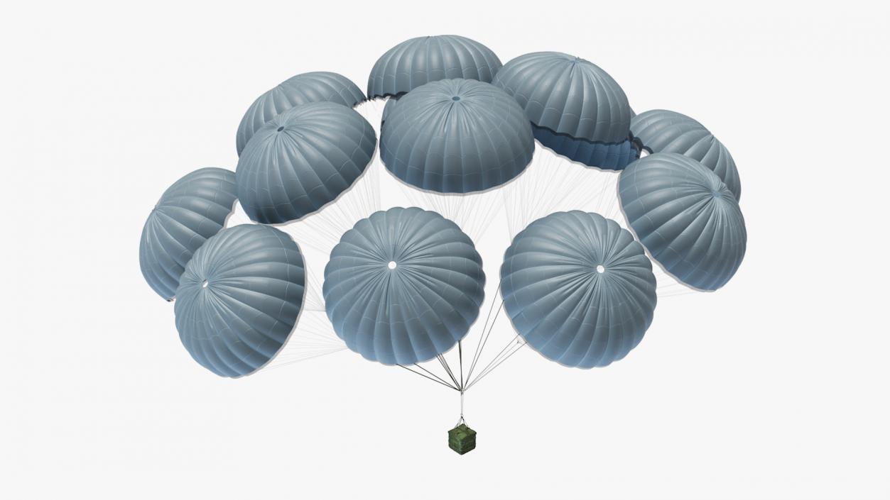 3D model Army Cargo Delivery Parachutes