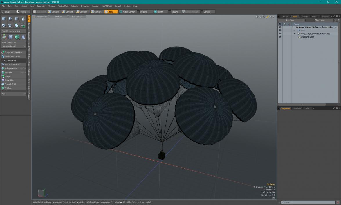 3D model Army Cargo Delivery Parachutes