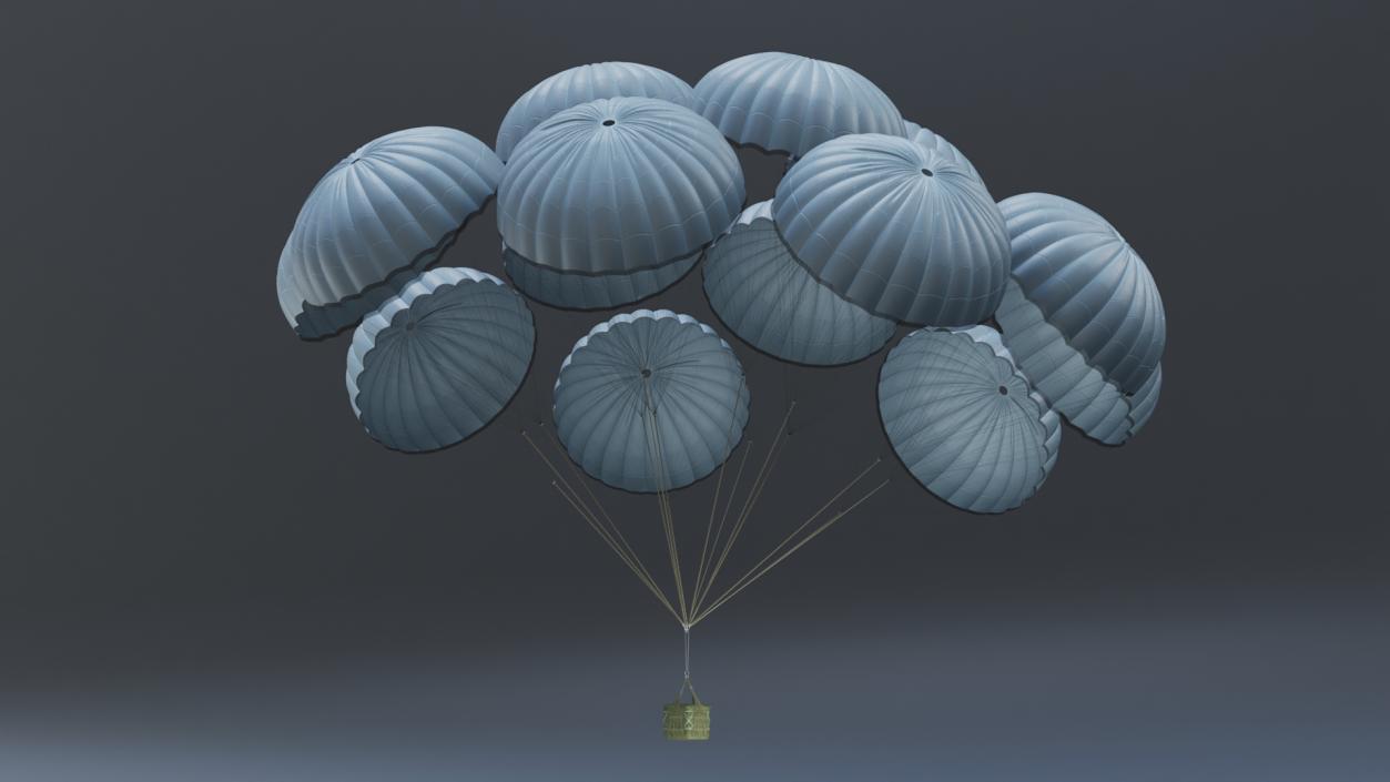 3D model Army Cargo Delivery Parachutes