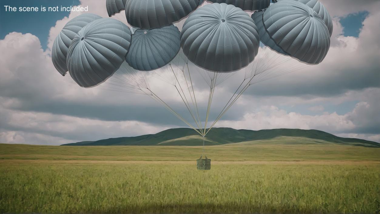 3D model Army Cargo Delivery Parachutes