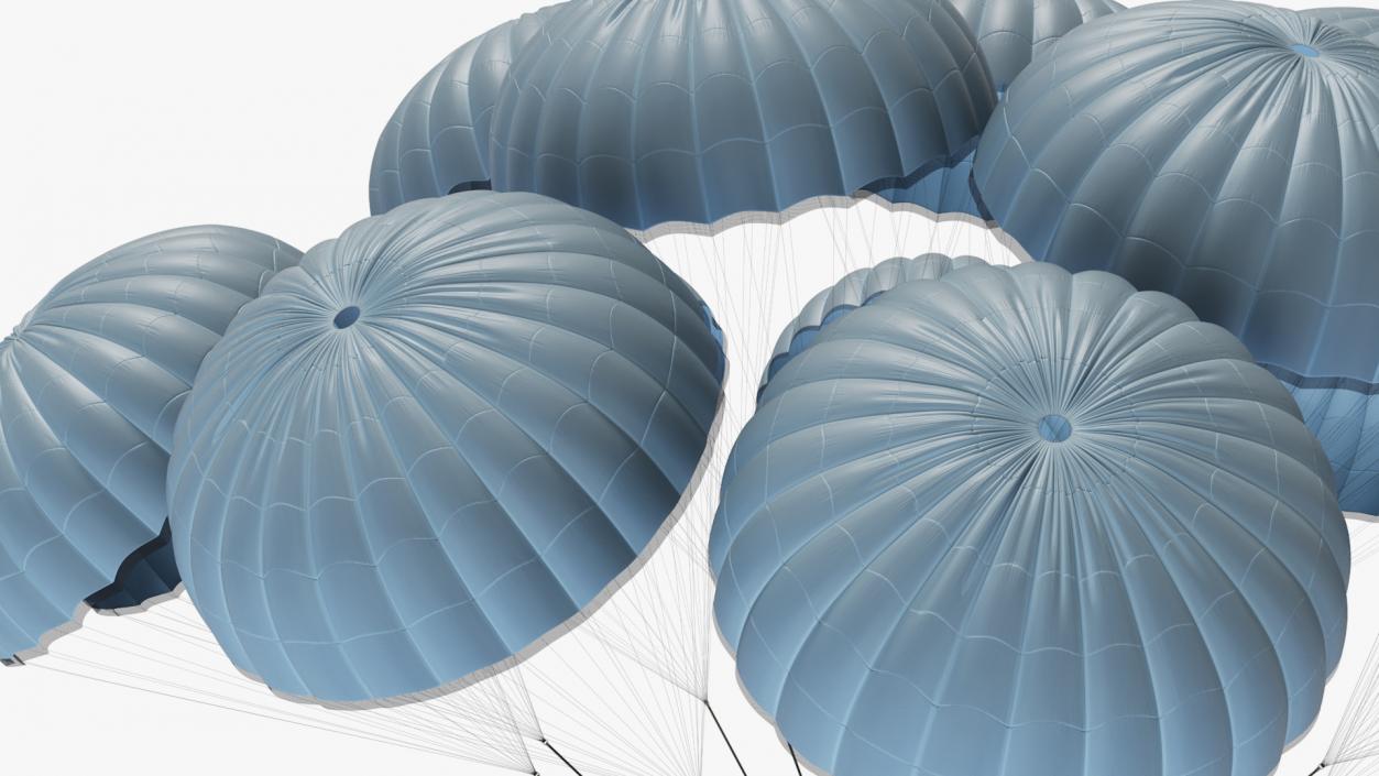 3D model Army Cargo Delivery Parachutes