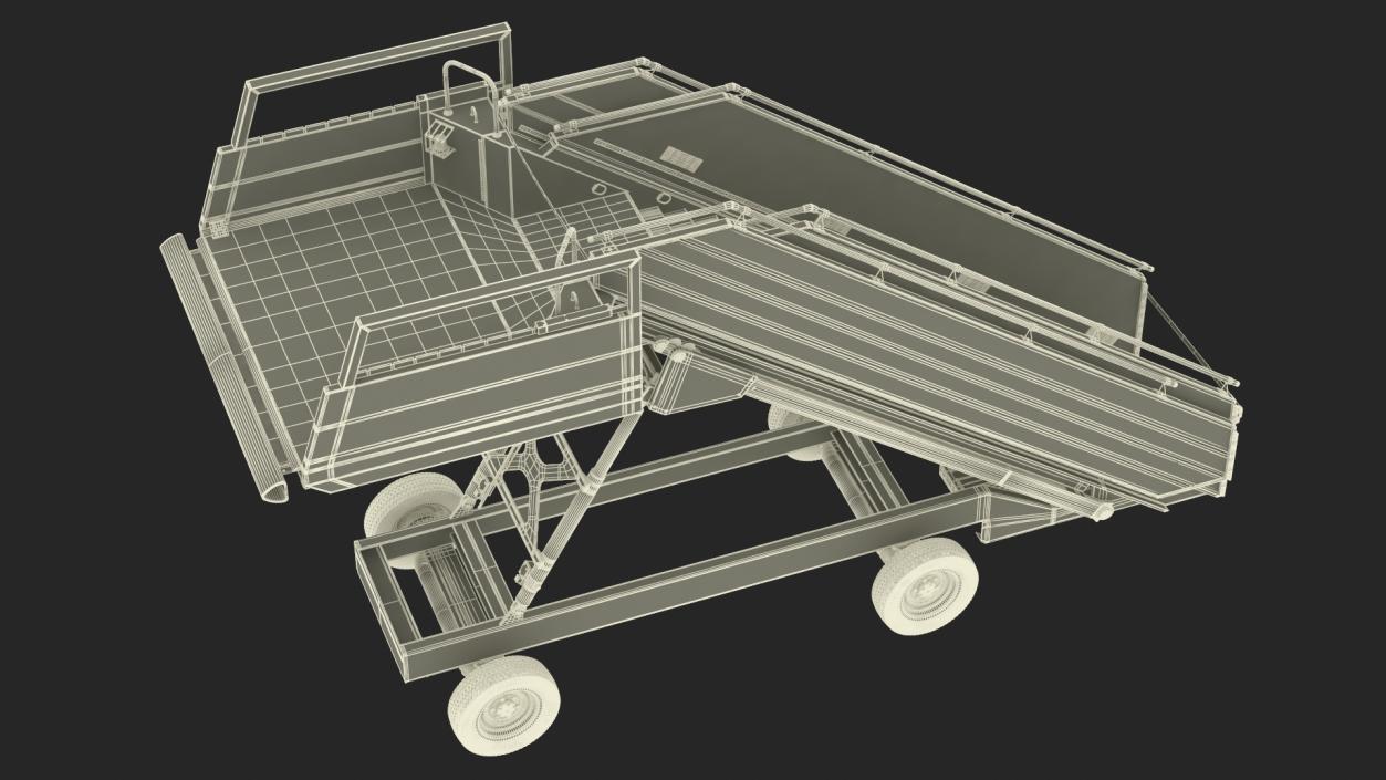 Airbus Delta with Passenger Boarding Stairs Car 3D