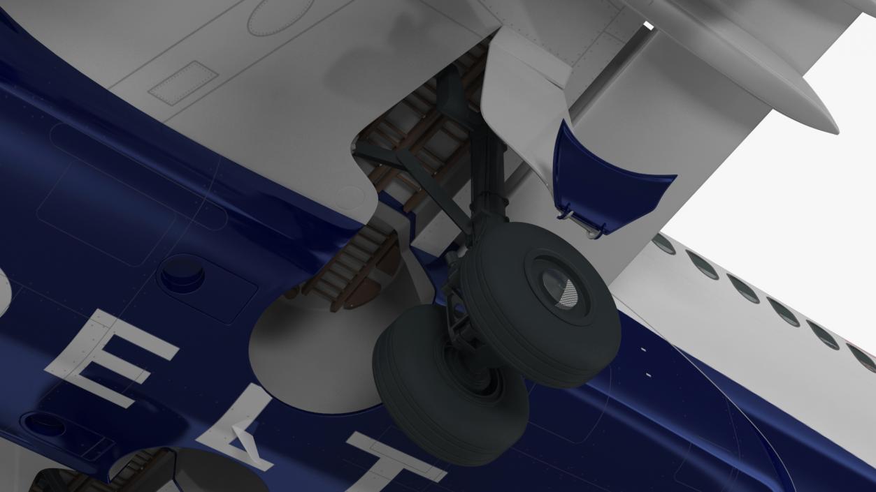 Airbus Delta with Passenger Boarding Stairs Car 3D