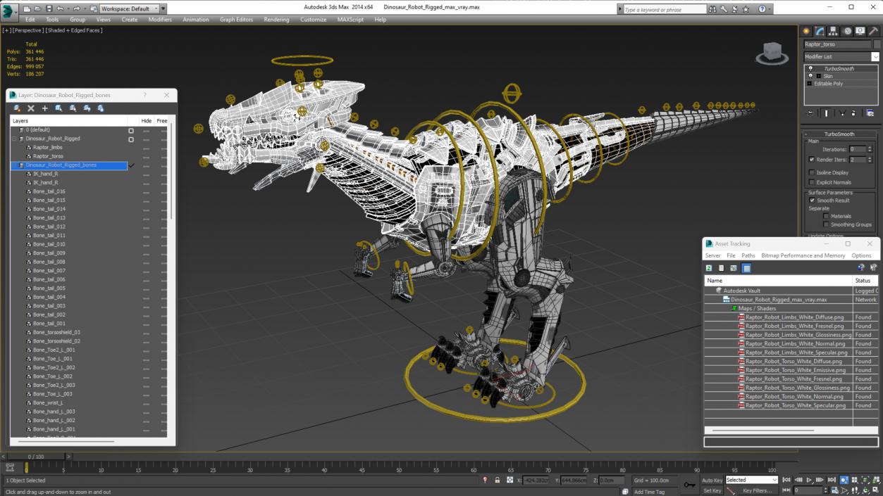 3D Dinosaur Robot Rigged