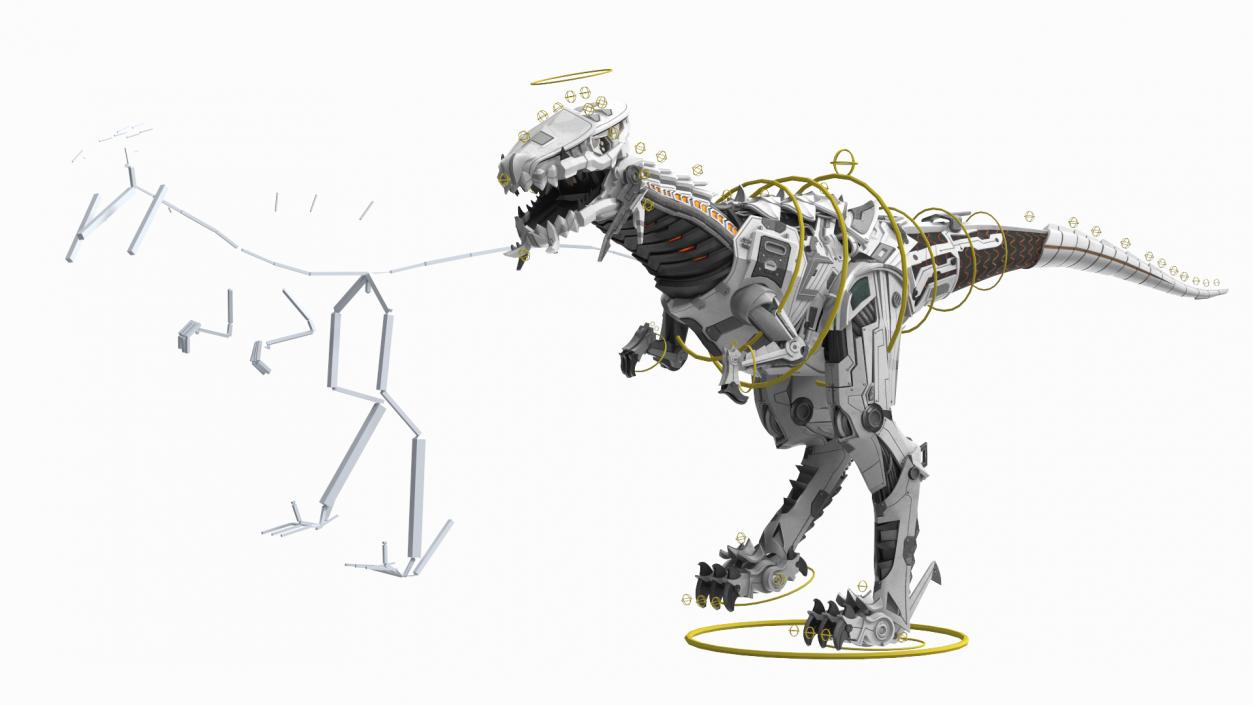 3D Dinosaur Robot Rigged