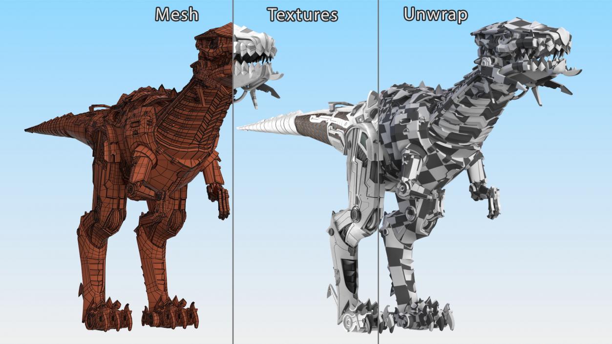 3D Dinosaur Robot Rigged