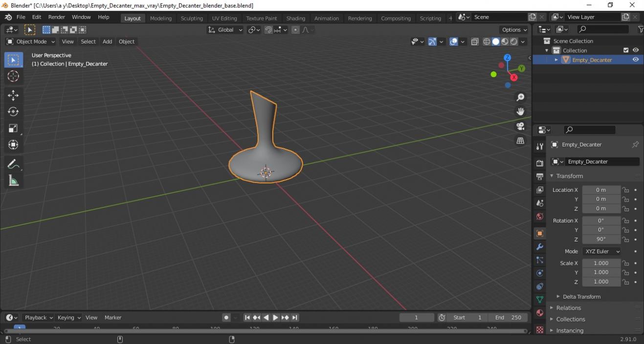 Empty Decanter 3D model