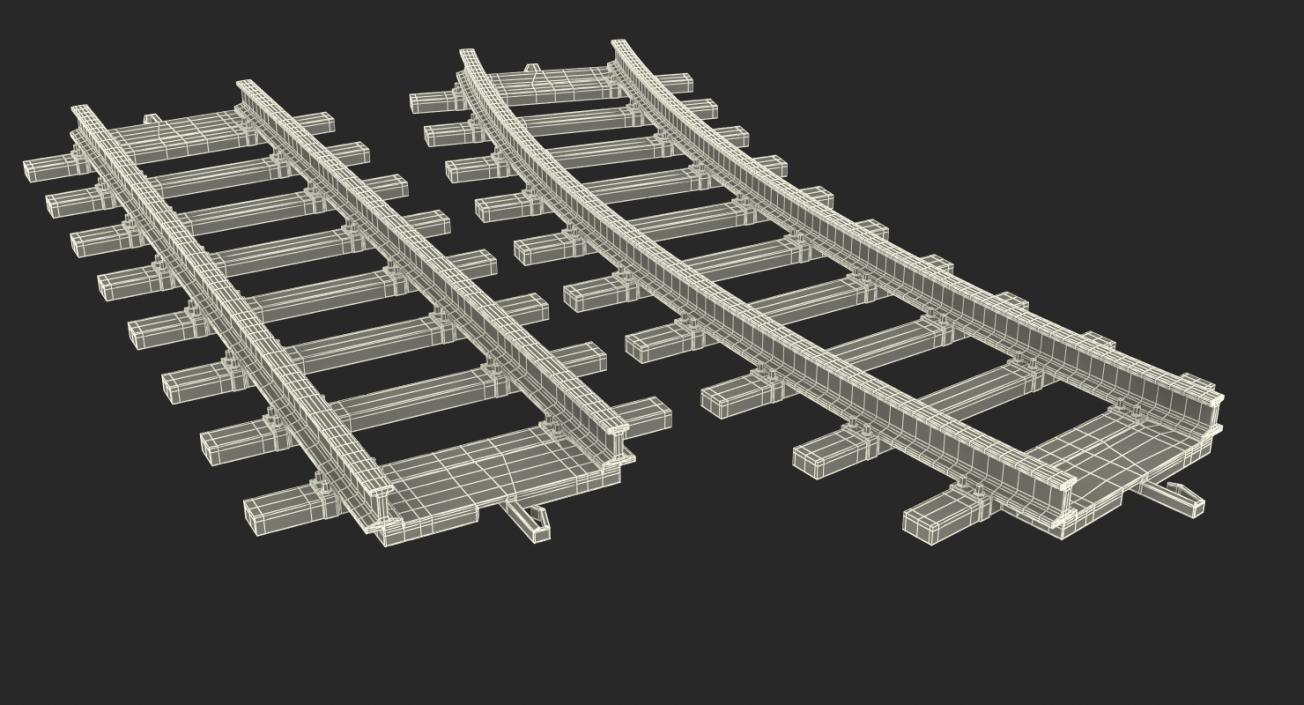 3D Toy Rails 3D Models Set model