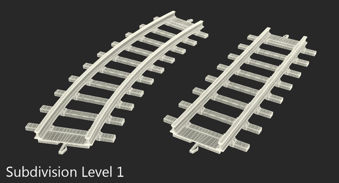 3D Toy Rails 3D Models Set model