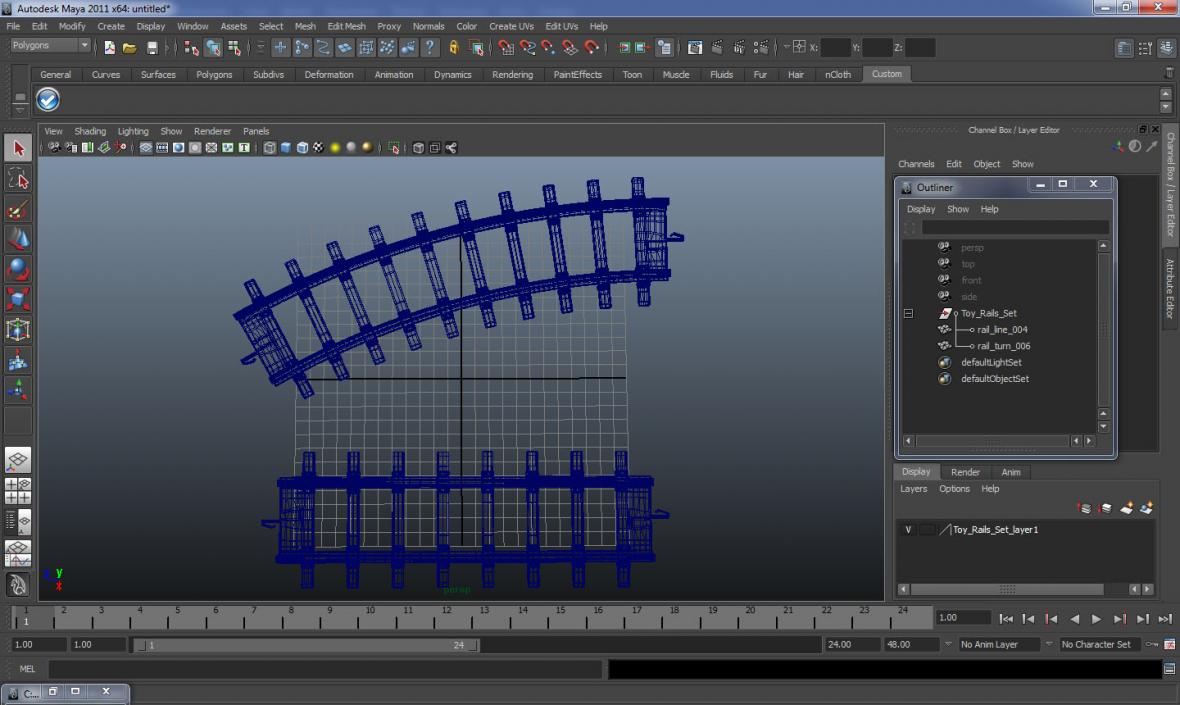 3D Toy Rails 3D Models Set model