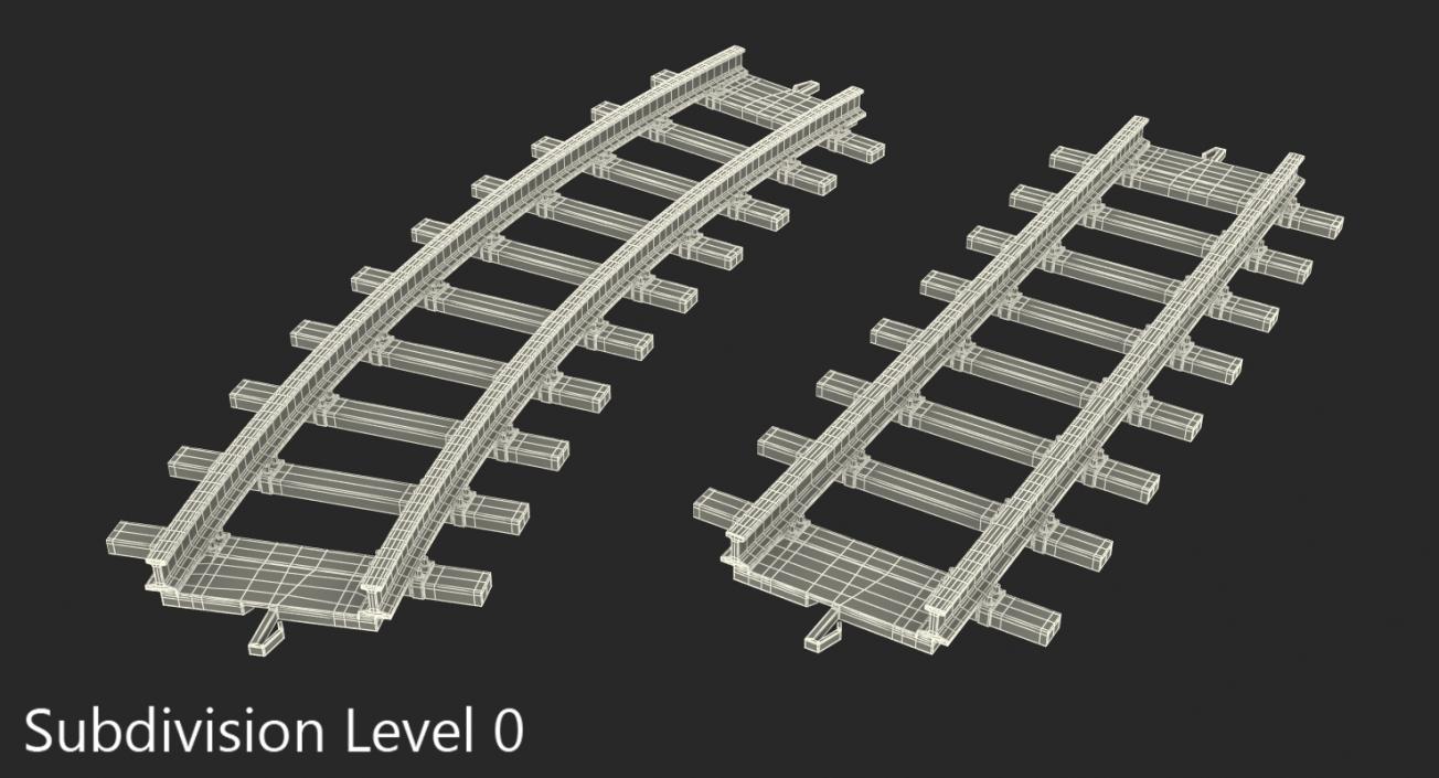 3D Toy Rails 3D Models Set model