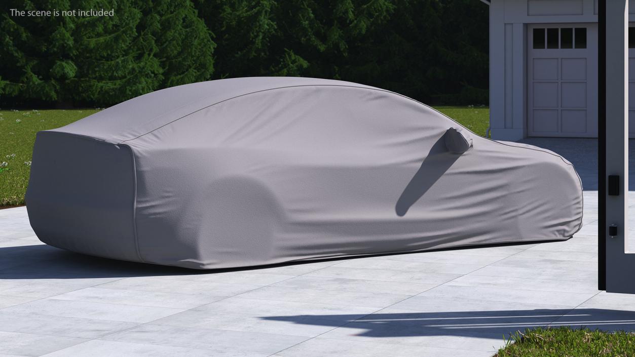 3D model Sedan Car Cover Grey