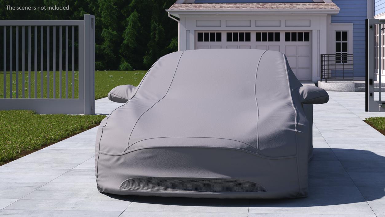 3D model Sedan Car Cover Grey