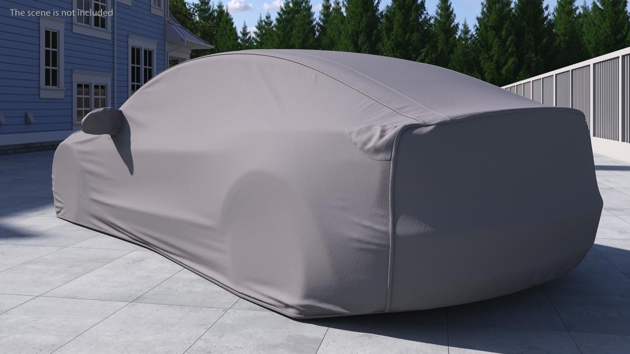 3D model Sedan Car Cover Grey