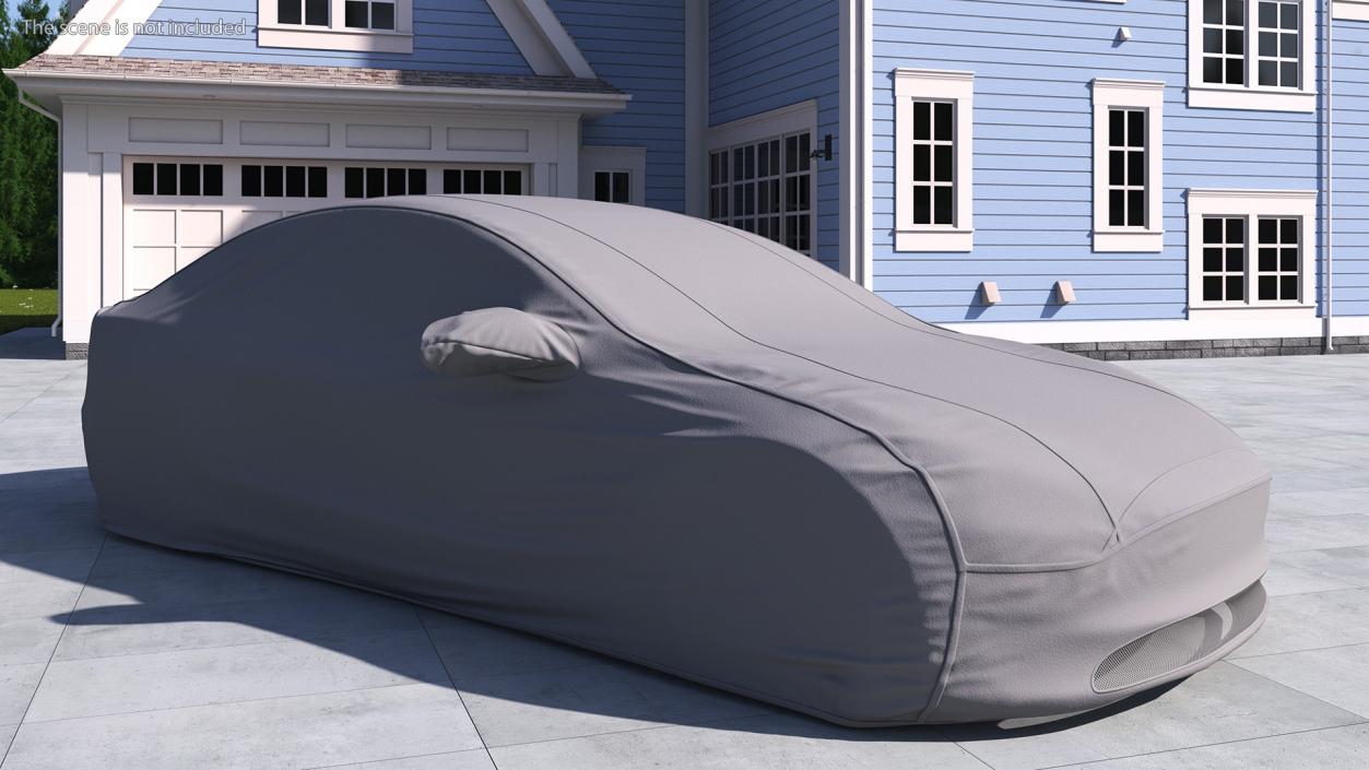 3D model Sedan Car Cover Grey