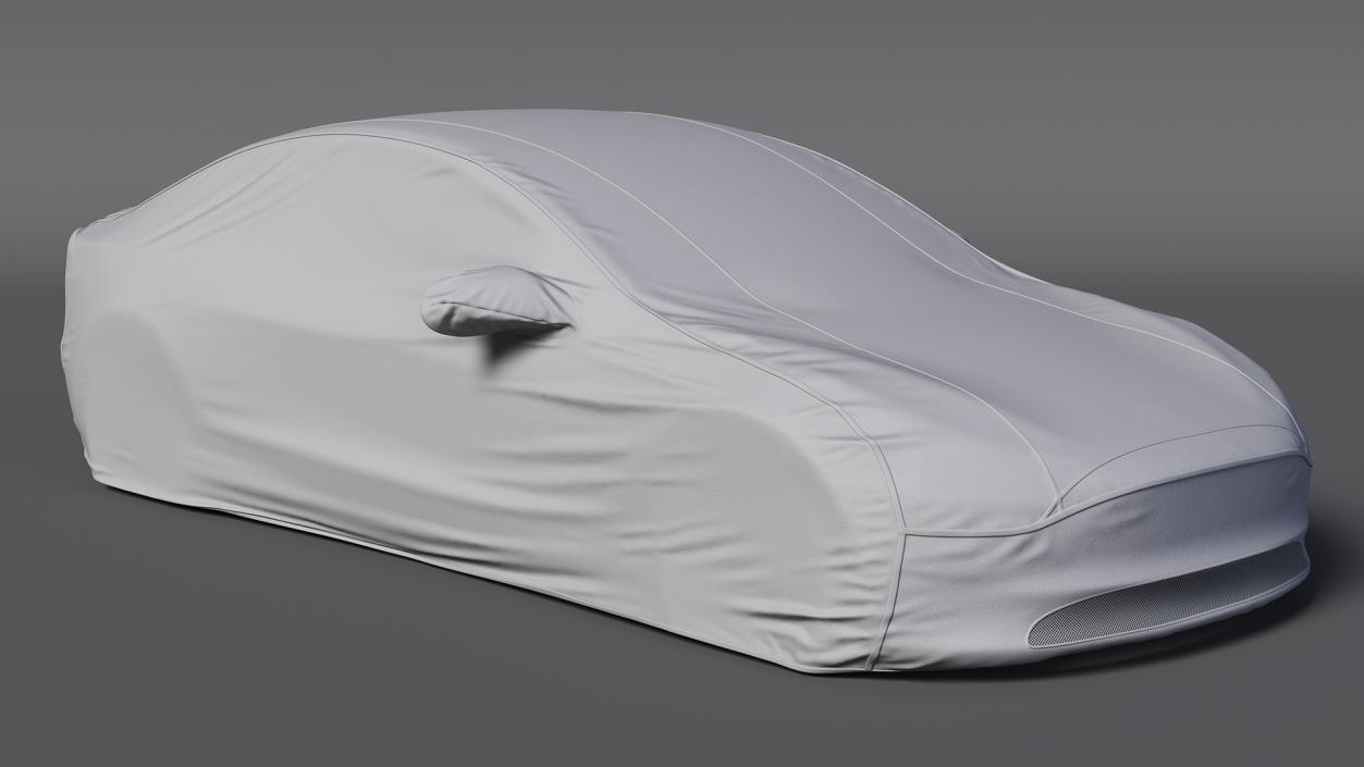 3D model Sedan Car Cover Grey