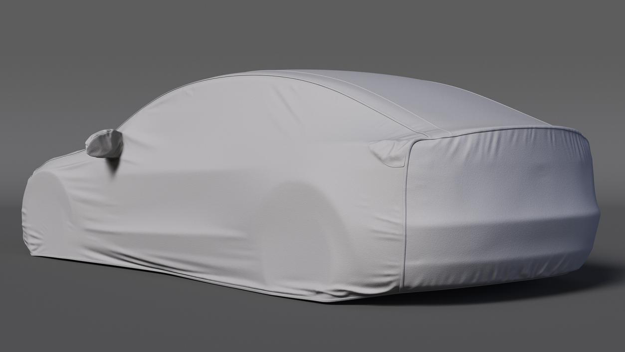 3D model Sedan Car Cover Grey