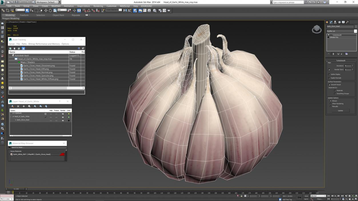 3D model Head of Garlic White