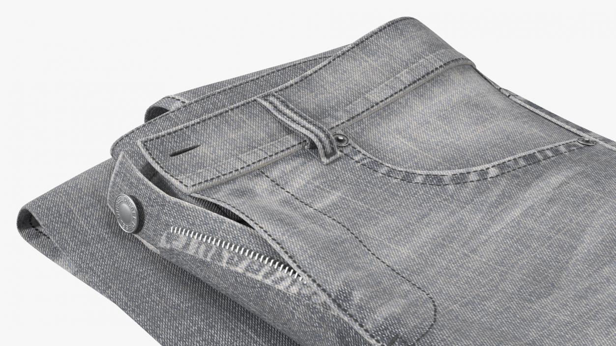 Folded Diesel Mens Jeans Gray 3D model