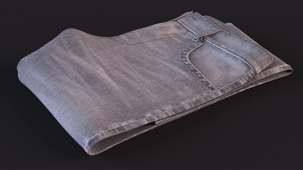 Folded Diesel Mens Jeans Gray 3D model