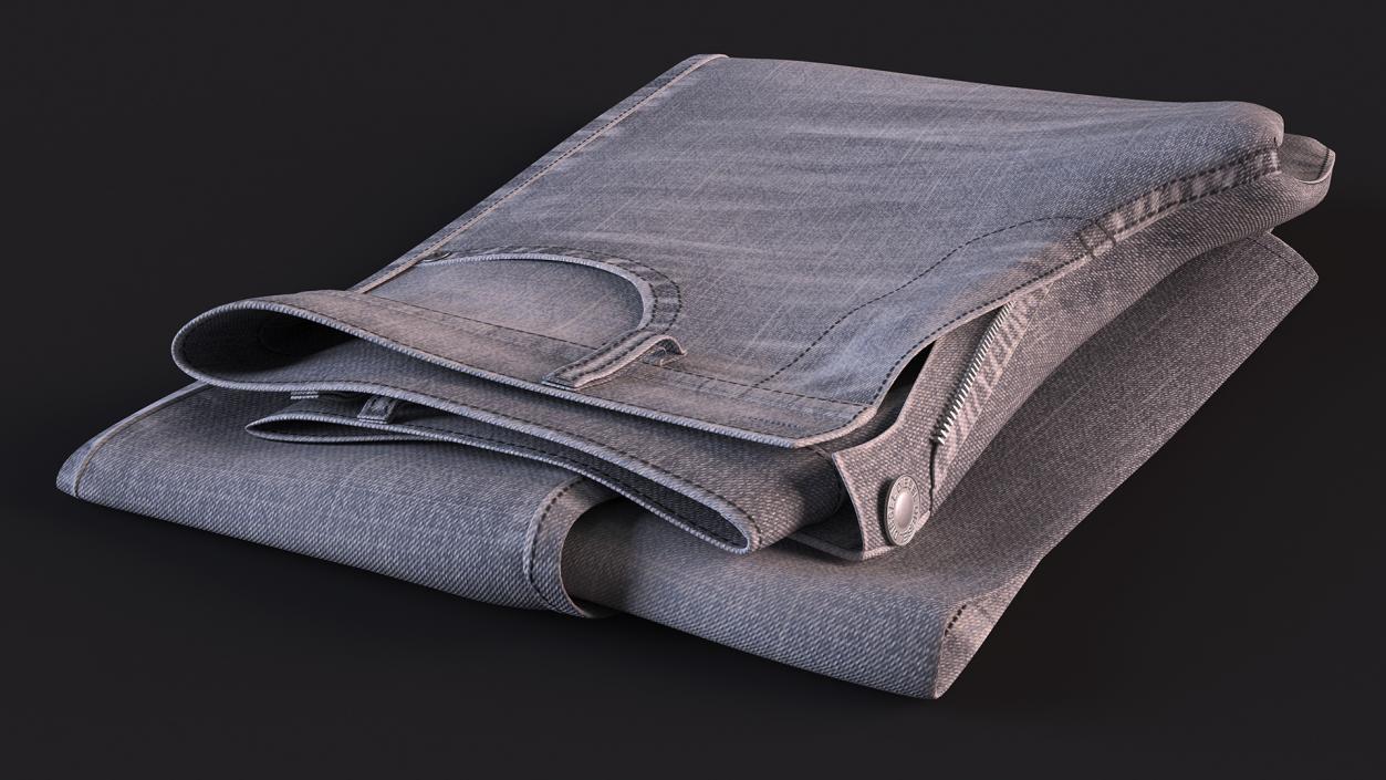 Folded Diesel Mens Jeans Gray 3D model