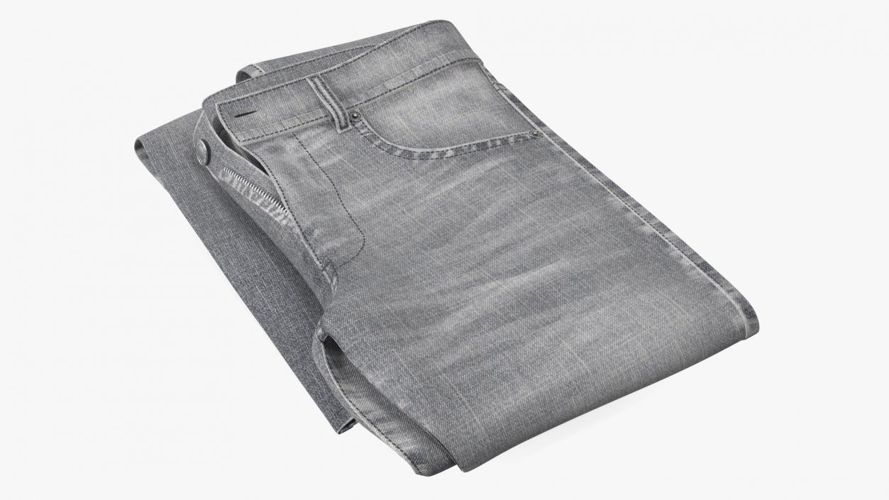 Folded Diesel Mens Jeans Gray 3D model