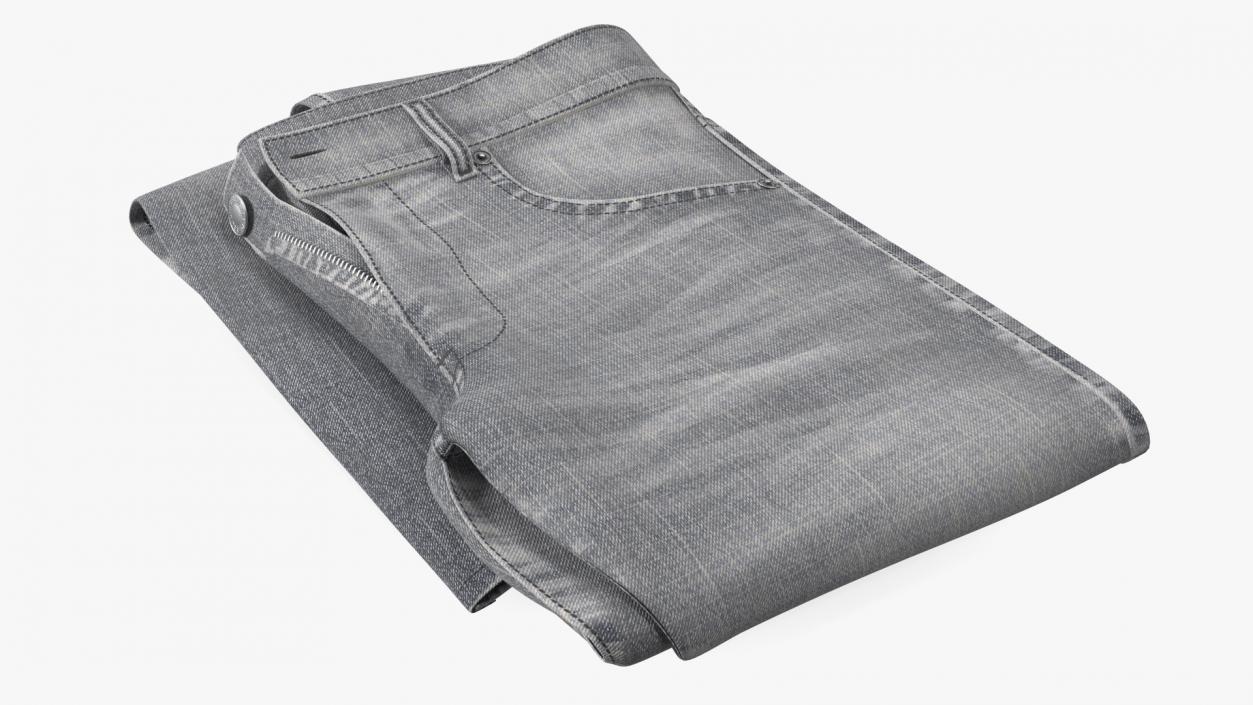 Folded Diesel Mens Jeans Gray 3D model