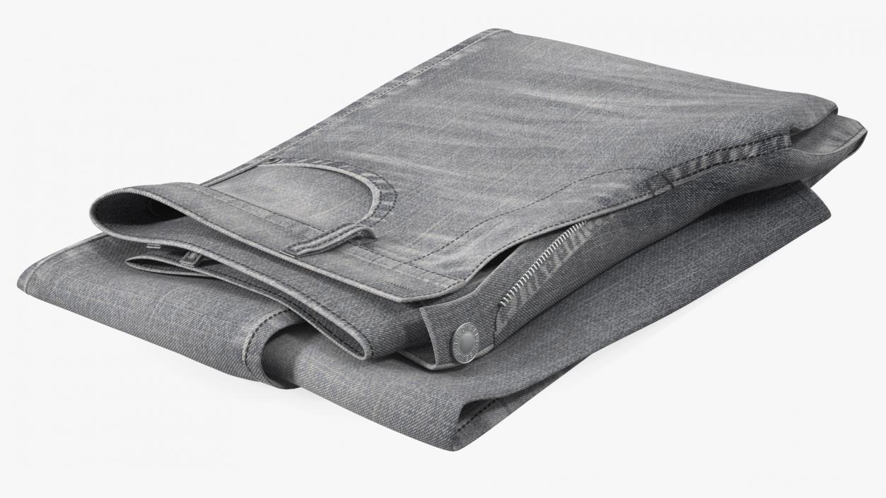 Folded Diesel Mens Jeans Gray 3D model