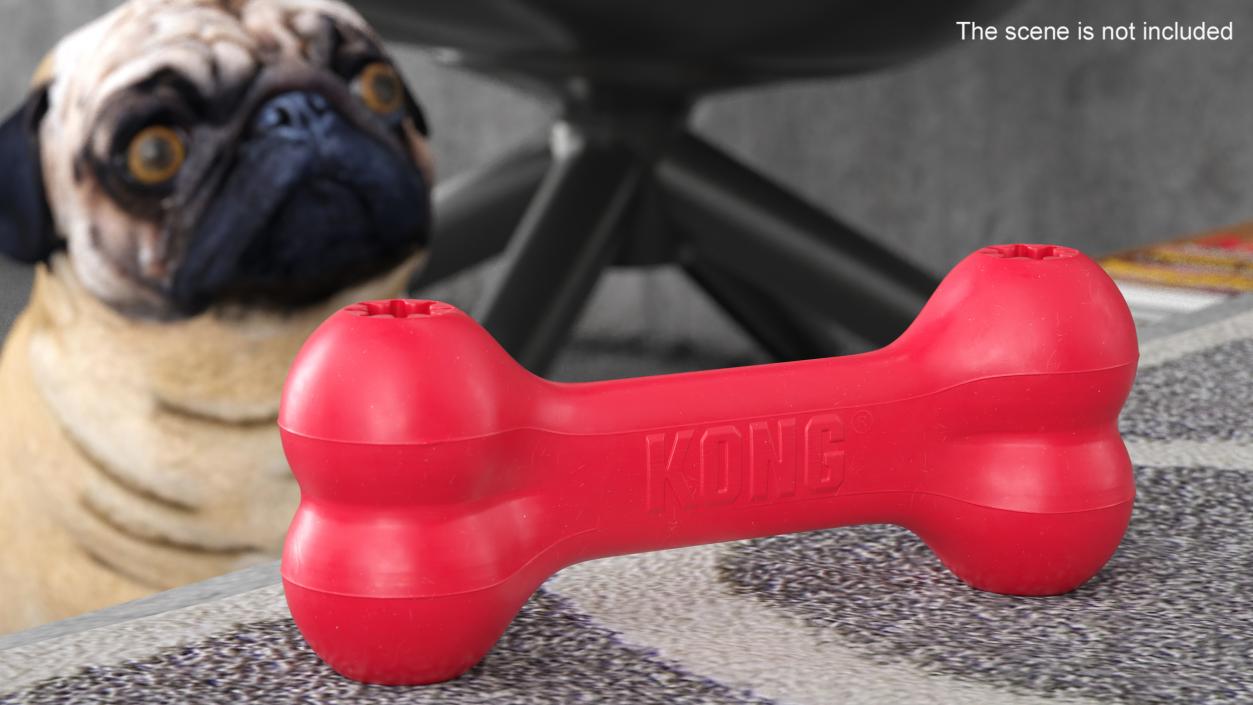 3D KONG Bone Dog Toy Red