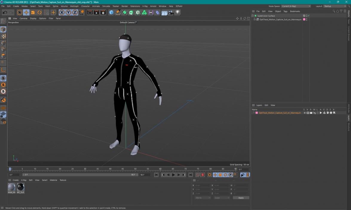 OptiTrack Motion Capture Suit on Mannequin 3D