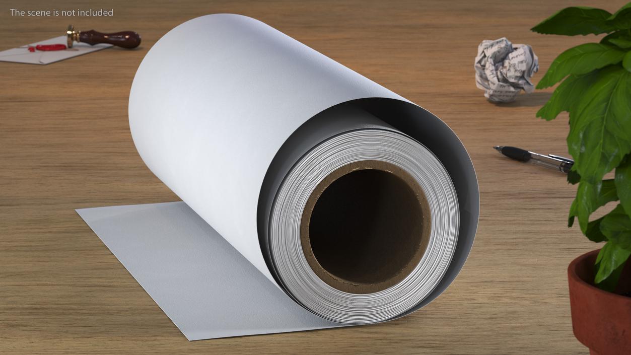 Eco White Wrapping Paper Roll 3D model