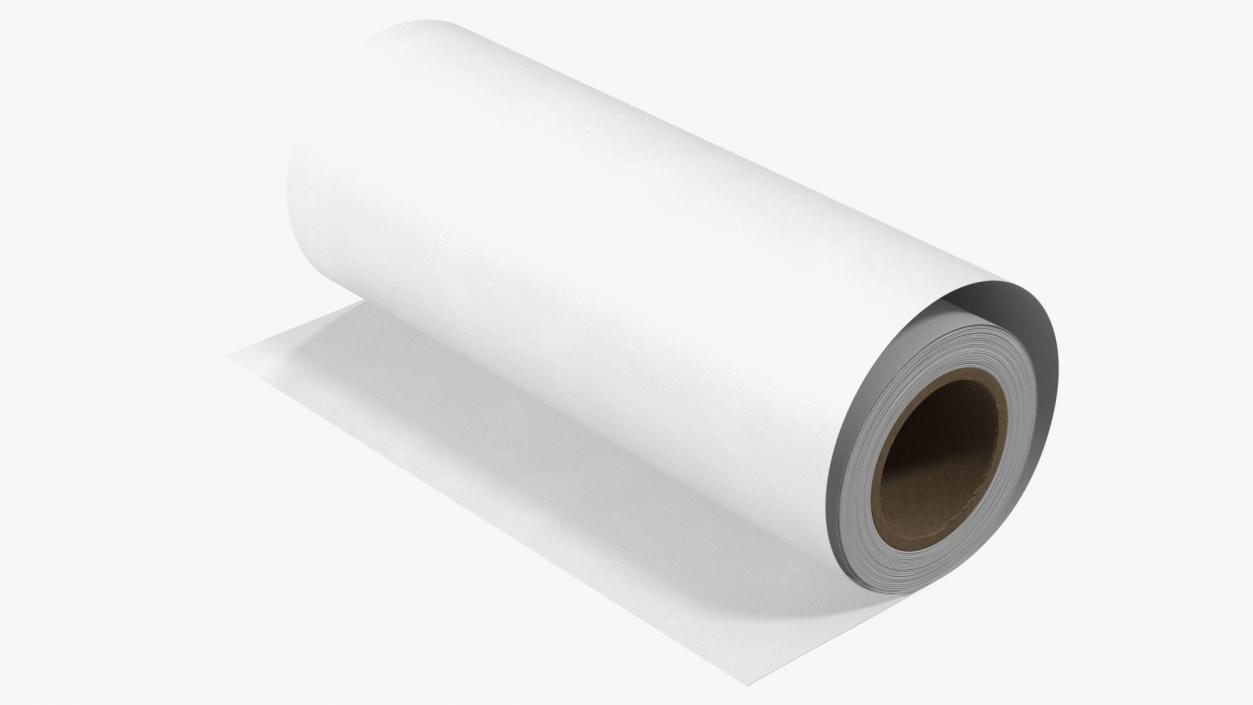 Eco White Wrapping Paper Roll 3D model