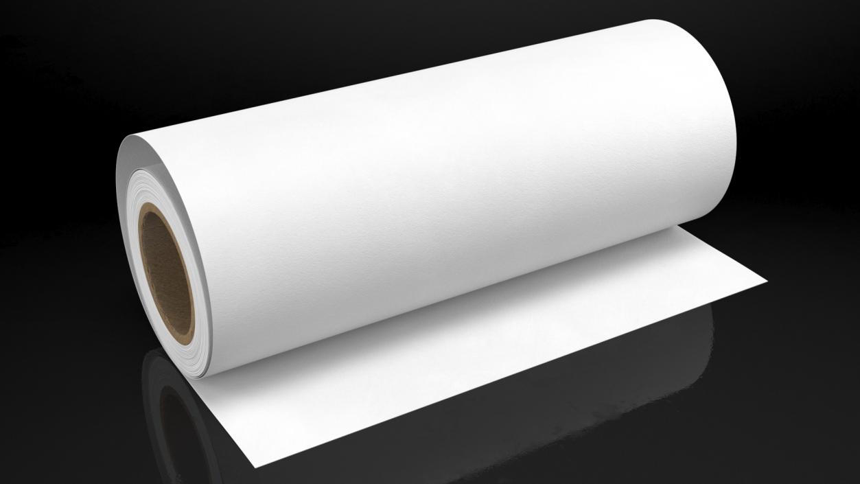 Eco White Wrapping Paper Roll 3D model