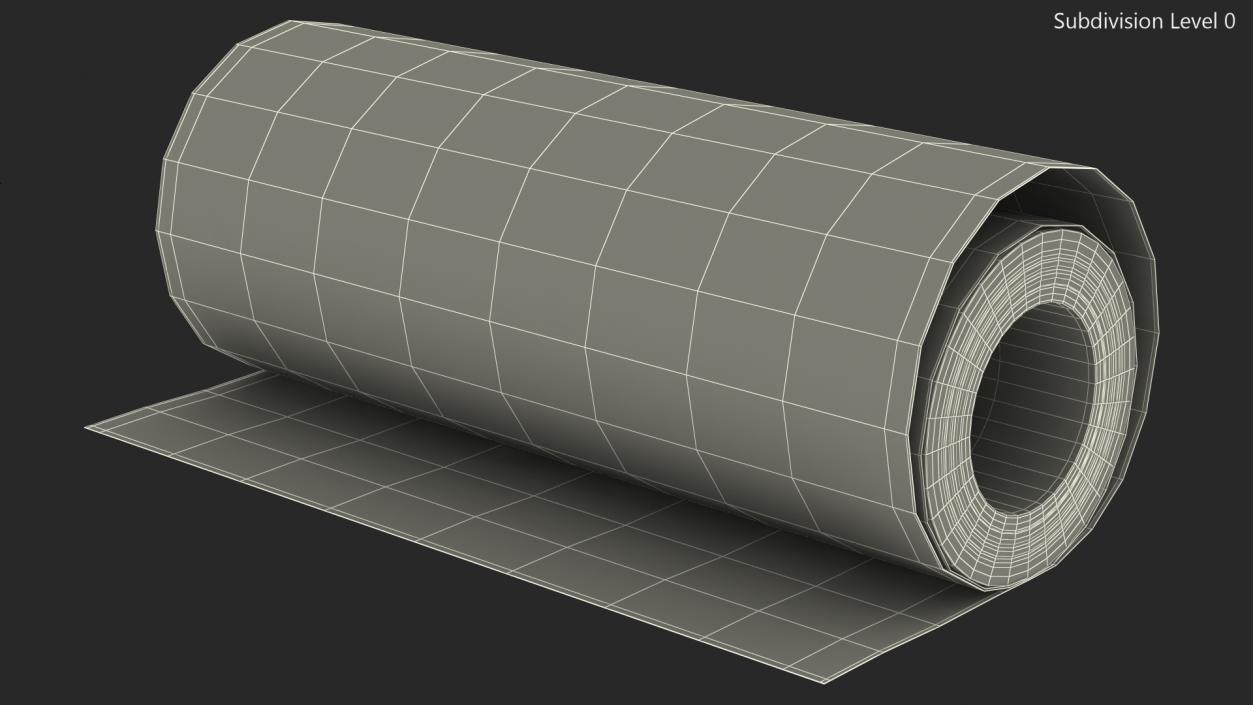 Eco White Wrapping Paper Roll 3D model