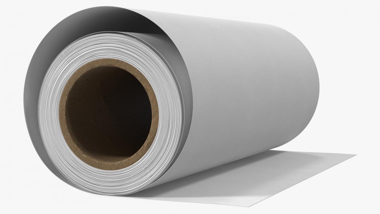 Eco White Wrapping Paper Roll 3D model