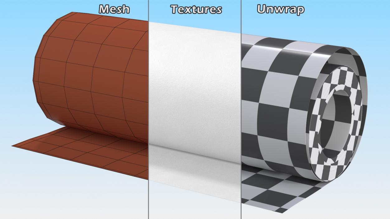 Eco White Wrapping Paper Roll 3D model