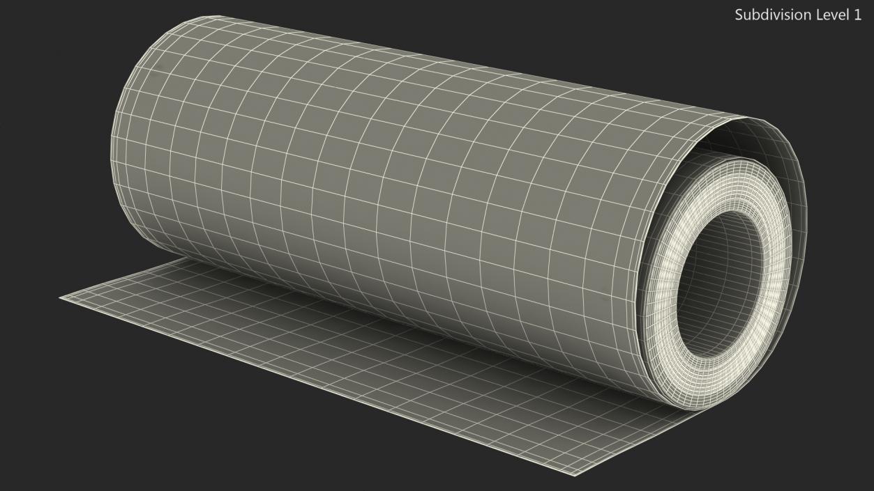 Eco White Wrapping Paper Roll 3D model