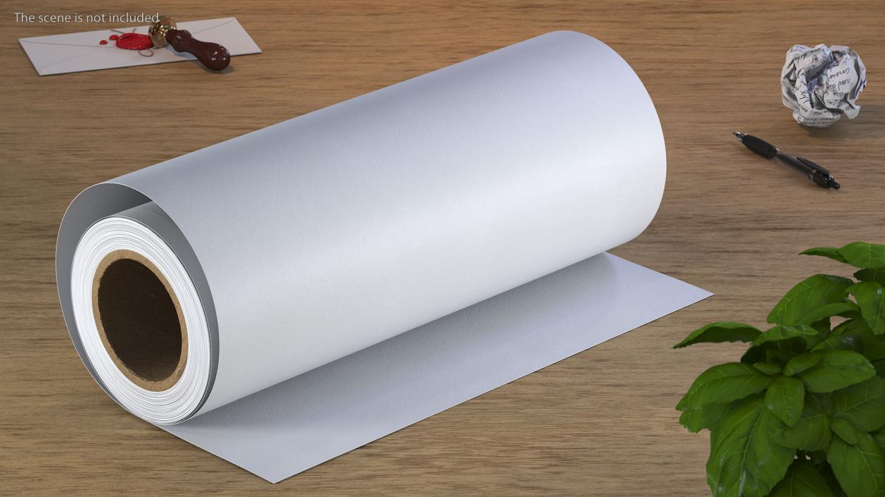 Eco White Wrapping Paper Roll 3D model