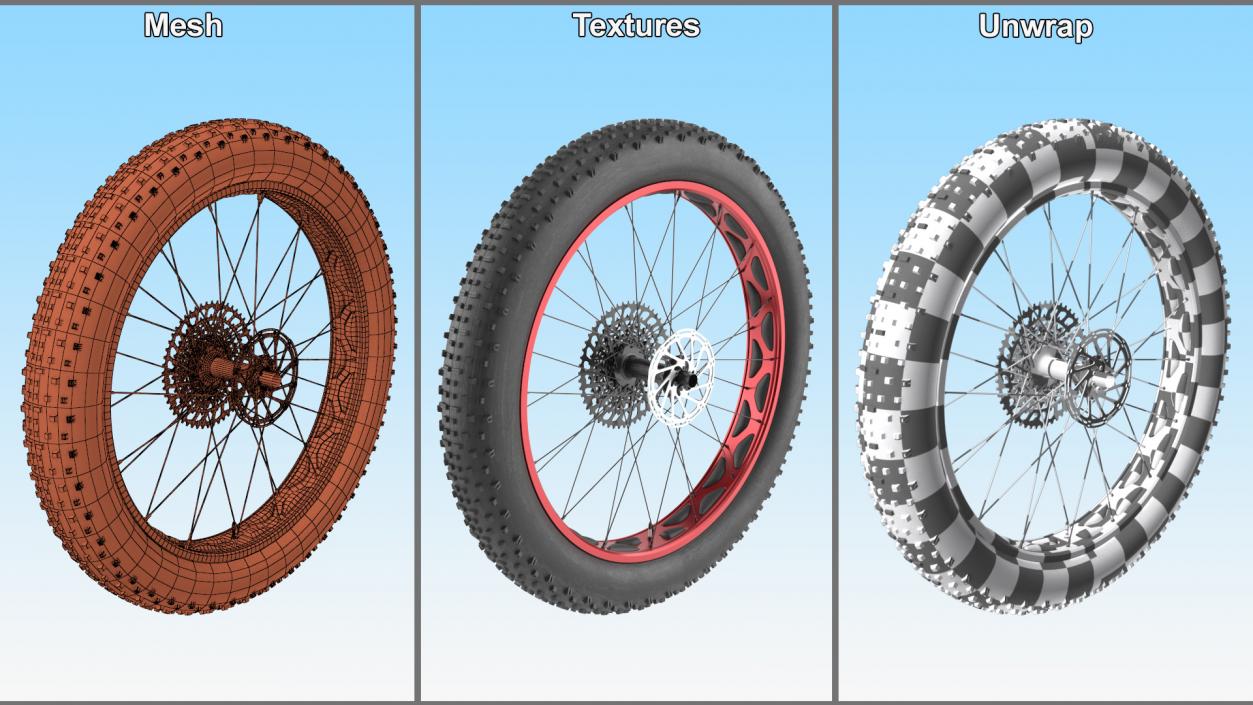 3D Fat Bike Wheel 2