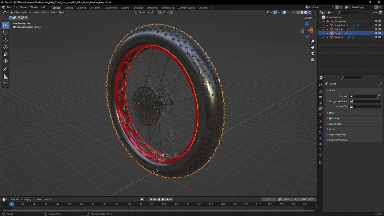 3D Fat Bike Wheel 2